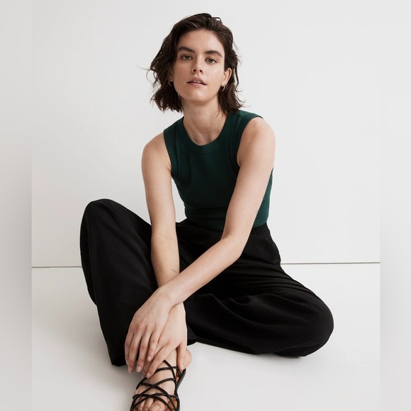 Madewell Crewneck Thong Rib Bodysuit in Sleekhold Utopian Pine Green Small - Picture 14 of 14